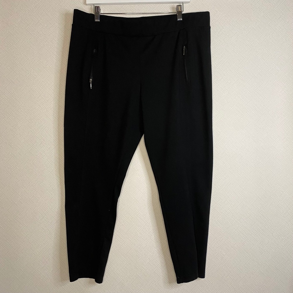 Apt. 9 Pants Women XL Black Modern Fit Zipper Pocket Tapered Career Trousers EUC
